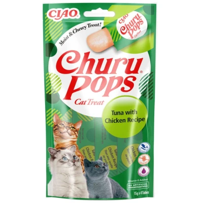Image of Churu Pops Cat Treats Tuna with Chicken 4x15g