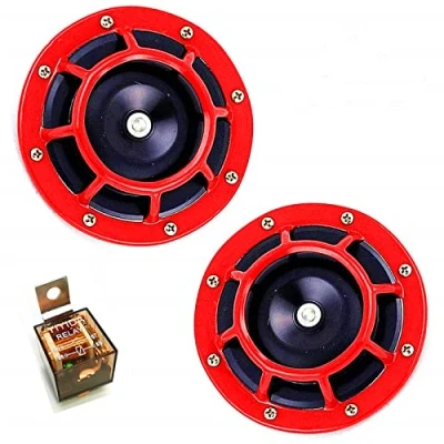 Image of YIYIDA 12V 135 db Car Horn Kit, Alloy Steel, Universal Fit, High Low Tone, Decibels, for Trucks, Passenger Cars, Motorcycles, Trailers, SUVs, Vans