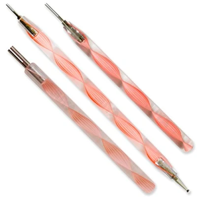 Image of Juya Quilling Slotted Tools with Stainless Steel Head(Pink, 3 pc Set)