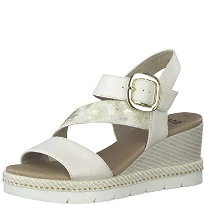 Image of Jana Women&#039;s 8 28370 42 Wedge Sandal, Beige 1, 6 UK Wide