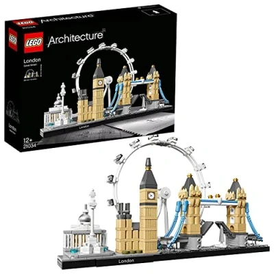 Image of LEGO Architecture Skyline Model Building Set, Kit Featuring London Eye, Big Ben, Tower Bridge, Office Home Décor, Collectible Gift Idea for Men, Women and Teens 21034