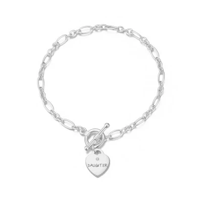 Image of Philip Jones Daughter Charm Bracelet Created with Zircondia® Crystals