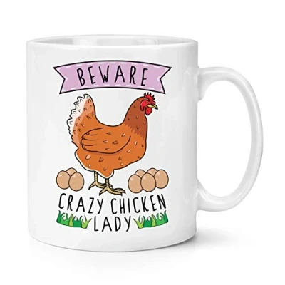 Image of Beware Crazy Chicken Lady 10oz Mug Cup