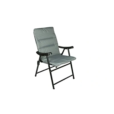Image of Hyfive Folding Deck Dining Chair For Outdoor Garden Camping With Luxury Padding Grey