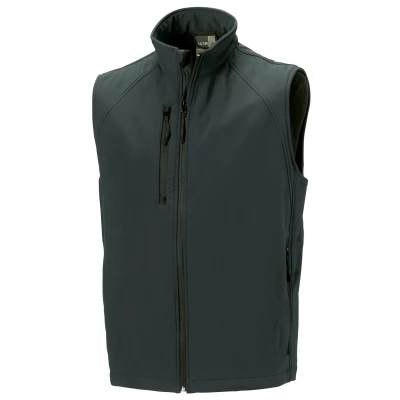 Image of Russell Athletic Mens 3 Layer Soft Shell Gilet Jacket (Titanium) Multicolour Size Large