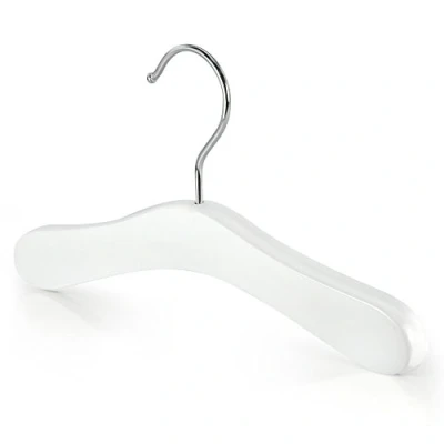 Image of Hangerworld 12 Childrens 25cm Premium White Wooden Baby Toddler Coat Clothes Top Hangers