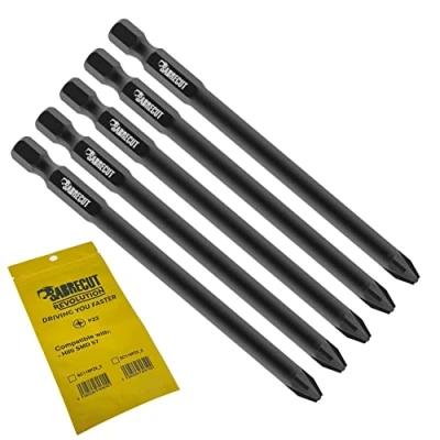 Image of 5 x SabreCut SC116PZ2_5 116mm PZ2 Compatible with Hilti SMD 57 SMD57 1/2 Autofeed Collated Drywall Screwdriver Gun Bit Single Ended Pozi Pozidriv No.2 Heavy Duty