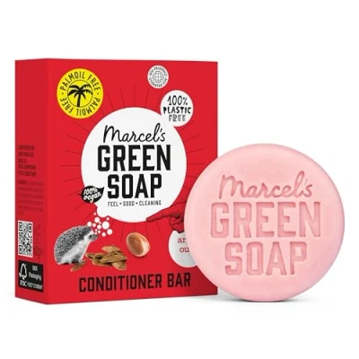 Image of Marcel&#039;s Green Soap Hair Conditioner Bar Argan &amp; Oudh Eco Friendly Zero Plastic Packaging Palm Oil Free Vegans Compact and Long Lasting 60 grams