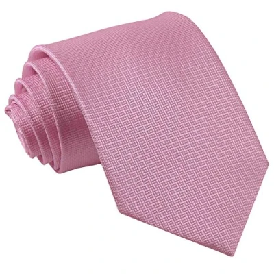 Image of DQT Men Pink Solid Plain Stripe Floral Paisley Polka Dot Neck Tie Check Light