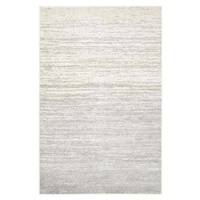 Image of SAFAVIEH Modern Ombre Rug for Living Room, Dining Bedroom Adirondack Collection, Short Pile, in Ivory and Silver, 91 X 152 cm