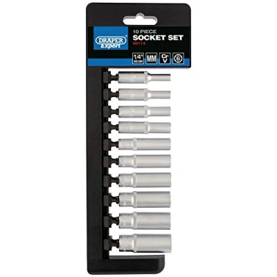 Image of Draper 50114 1/4 Inch Metric Deep Socket 10 Piece Set