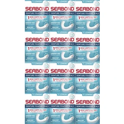 Image of TWELVE PACKS of Seabond Denture Fixature Seals 15 Lowers