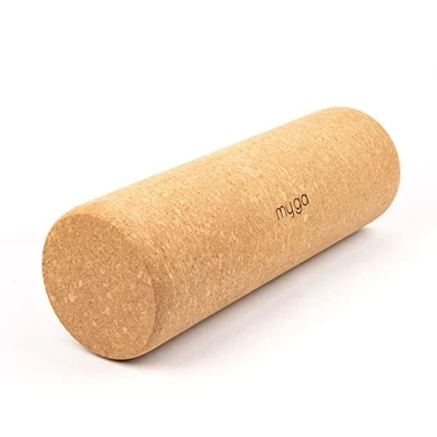 Image of Myga Cork Massage Roller Deep Tissue Fascia for Yoga, Sports, Fitness, Physio and Rehab Great Myofascial Release, Trigger Point &amp; Muscle Therapy 30cm