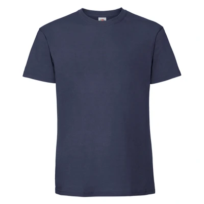 Image of Fruit of the Loom Mens Iconic Premium Ringspun Cotton T Shirt (Deep Navy) Blue Size Small