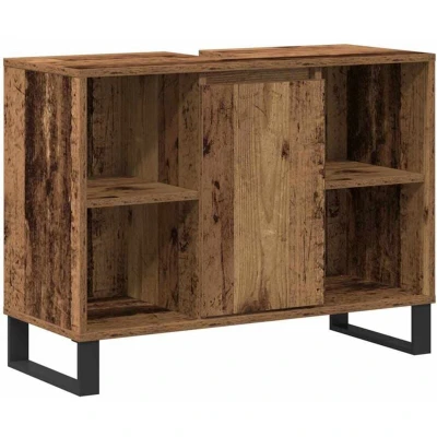 Image of vidaXL Bathroom Vanity Unit Old Wood Particle board Medium