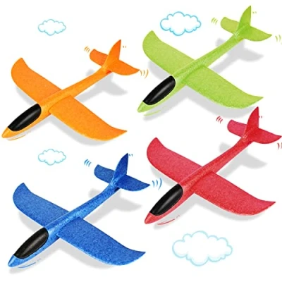Image of VCOSTORE Glider Planes for Kids 4 Pieces Foam Plane Toy Large Throwing Stunt Polystyrene and Adults