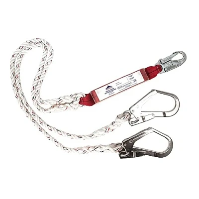Image of Portwest Double Lanyard With Shock Absorber White