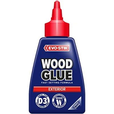 Image of EVO STIK Exterior Wood Glue D3, Weatherproof, Extra Strong, Fast Setting, Suitable For All Types, Dries Clear, 125ml