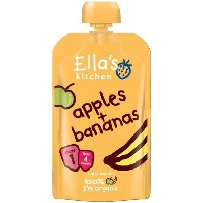 Image of Ella&#039;s Kitchen Stage 1 Baby Food Apples &amp; Bananas 120g (Pack of 5)