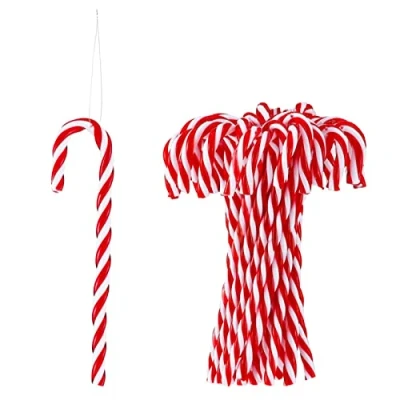 Image of HERZWILD 32pcs Christmas Tree Candy Cane Hanging Ornaments Pendant for Decorations (15cm rot zuckerstangen)