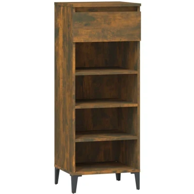 Image of vidaXL Shoe Rack Smoked Oak 40x36x105 cm Engineered Wood