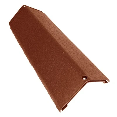 Image of 2 x Terracotta Enviro Tile Ridge Cap Slate Roof Lightweight Synthetic Plastic Roofing Capping