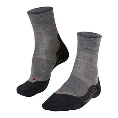 Image of FALKE Women&#039;s RU4 Endurance Wool W SO Breathable Anti Blister 1 Pair Running Socks, Grey (Light Melange 3830), 2.5 3.5