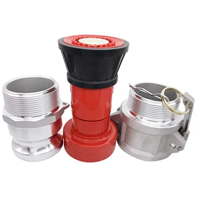 Image of RosyOcean Heavey Duty 2&quot; NPSH Fire Hose Nozzle with 2 x Inch Aluminum Camlock Fittings Equipment Industial Spray Jet Fog