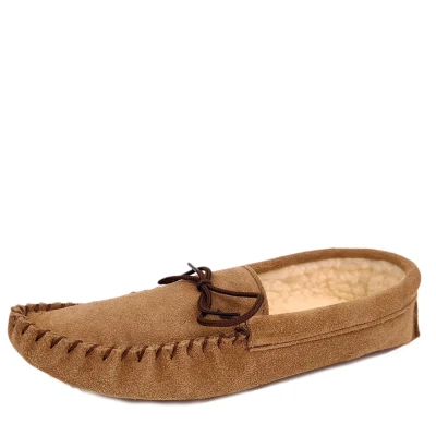 Image of Coopers Softsole Mens Moccasin Suede Leather Tan Slippers Size UK 12