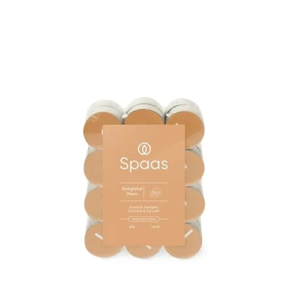 Image of Spaas Scented Tealights flatpack x24 4.5h, Delightful Dawn, Terracotta Orange