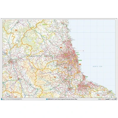 Image of Postcode Sector Map (S16) North East England Wall Plastic Coated