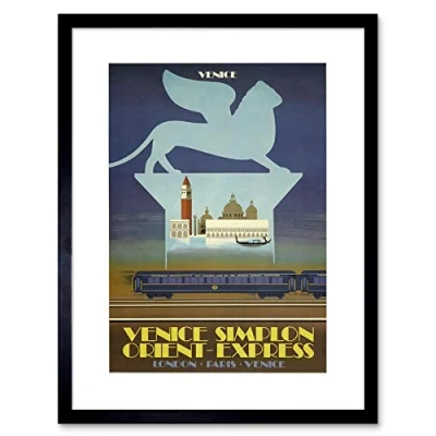 Image of Wee Blue Coo TRAVEL SIMPLON TUNNEL ORIENT EXPRESS VENICE LONDON PARIS UK ART PRINT B12X1700