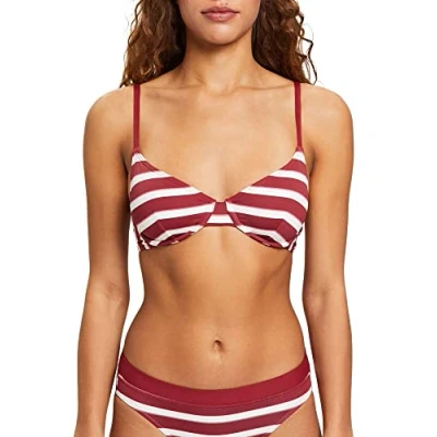 Image of ESPRIT Women&#039;s Brela Beach RCS Uw.Bra Bikini, Dunkelrot, 38 / 75D