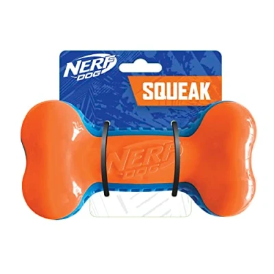 Image of Nerf Dog 7in TPR EXO Squeak Bone Blue/Orange