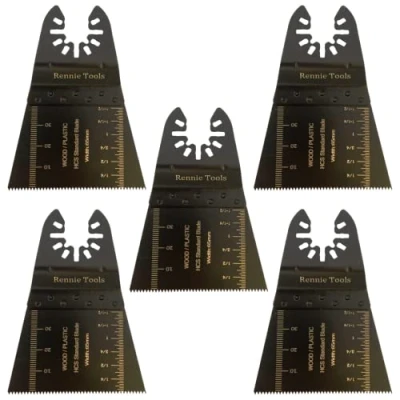 Image of Pack of 5 x 65mm Wide Oscillating Multi Tool Blades/Wood Cutter Saw Blades Set Compatible with Dremel Fein Multimaster Makita Stanley Worx Dewalt Etc Multitool Blade