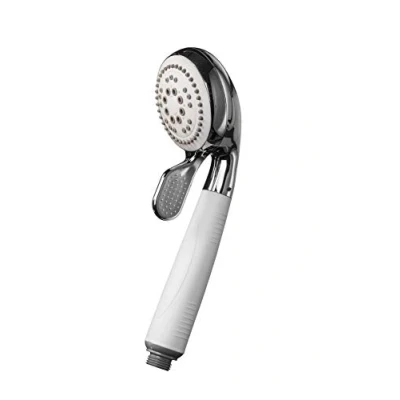 Image of Croydex Assistive Four Function Shower Handset with Optional Eco feature and Rubber Handle For Increased Grip, Chrome Silver