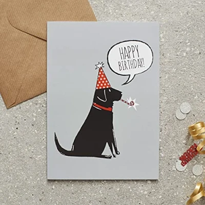 Image of Black Labrador Birthday Card