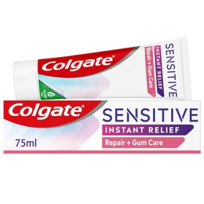 Image of Colgate sensitive instant Relief Repair + Gum Care toothpaste 75ml fluoride sensitivity relief* strengthens gums repairs areas of teeth**