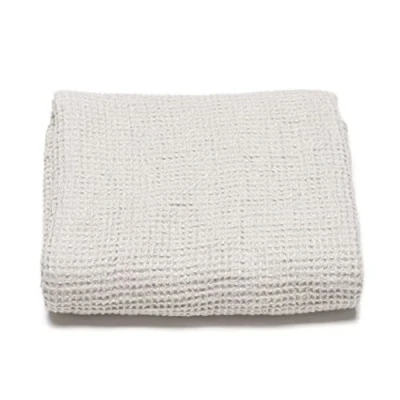 Image of LinenMe Linen Waffle Big Bath Towel Silver, 100 x 160 cm