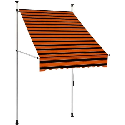 Image of vidaXL Manual Retractable Awning 100 cm Orange and Brown