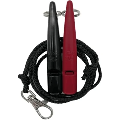 Image of ACME Dog Whistle No. 210.5 with Band Double Pack 2 Whistles Including Bands Ideal for Recall Loud and Far reaching (Black + Fuchsia)