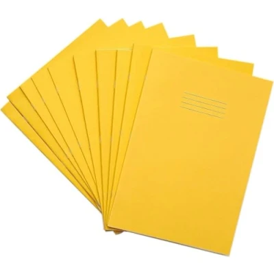 Image of RHINO A4 Exercise Book 32 Page, Yellow, 7mm Squared Pages (Pack 100)