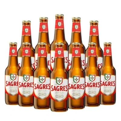 Image of Sagres Cerveja Portuguese Lager 330ml Bottles 5.1% ABV (12 Pack)