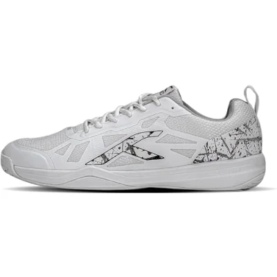 Image of HUNDRED Men&#039;s Blade Non Marking Shoes Badminton, White/Black, 8 UK