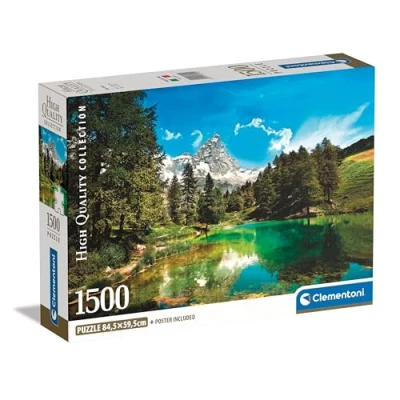 Image of Clementoni Jigsaw Puzzle Collection Blue Lake 1500 Pieces Poster Included, For Adults 14 99 Years, Gift Men/Women, Italian Landscape, Made In Italy, 31720