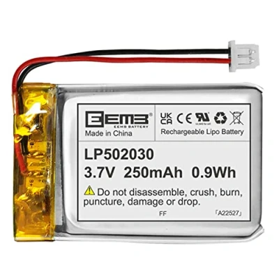 Image of EEMB Lithium Polymer Battery 3.7V 250mAh 502030 Lipo Rechargeable Pack with wire Molex connector for VXI Blue Parrott confirm device &amp; polarity before purchase