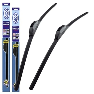 Image of Fits Volvo V70 Models 2000 To 2004 Alca Germany Super Flat Wiper Blades Front Replacement ASF2422H