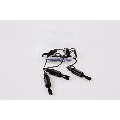 Image of 3 x Carp Coarse Fishing Chain Bite Alarm Bobbings Swingers Indicators BOX (Black)