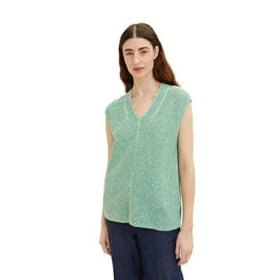 Image of TOM TAILOR Ladie&#039;s 1035288 Sweater, 31141 Vivid Leaf Green Melange, XS