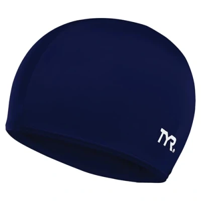 Image of TYR Adult Lycra Fiber Swim Cap, Navy 10 x 3 1
